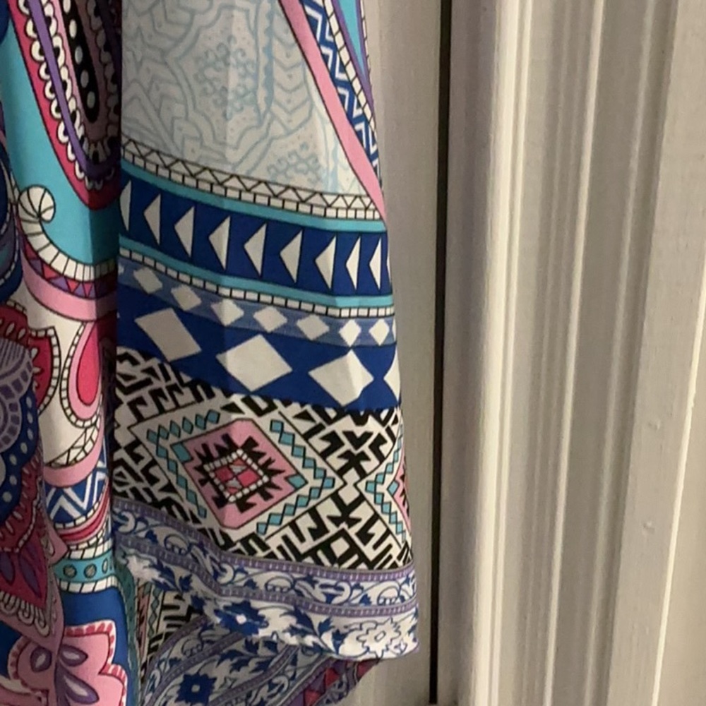 NWOT Pink Owl Apparel Paisley Multicolor Dress w/ Unique Shaped Bell Sleeves - Picture 7 of 15